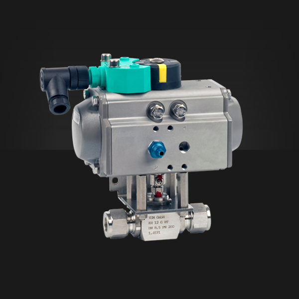 VSM Pneumatische Steuerkopf Kugelhaehne Typ AT F Einfachwirkend 600x600 1